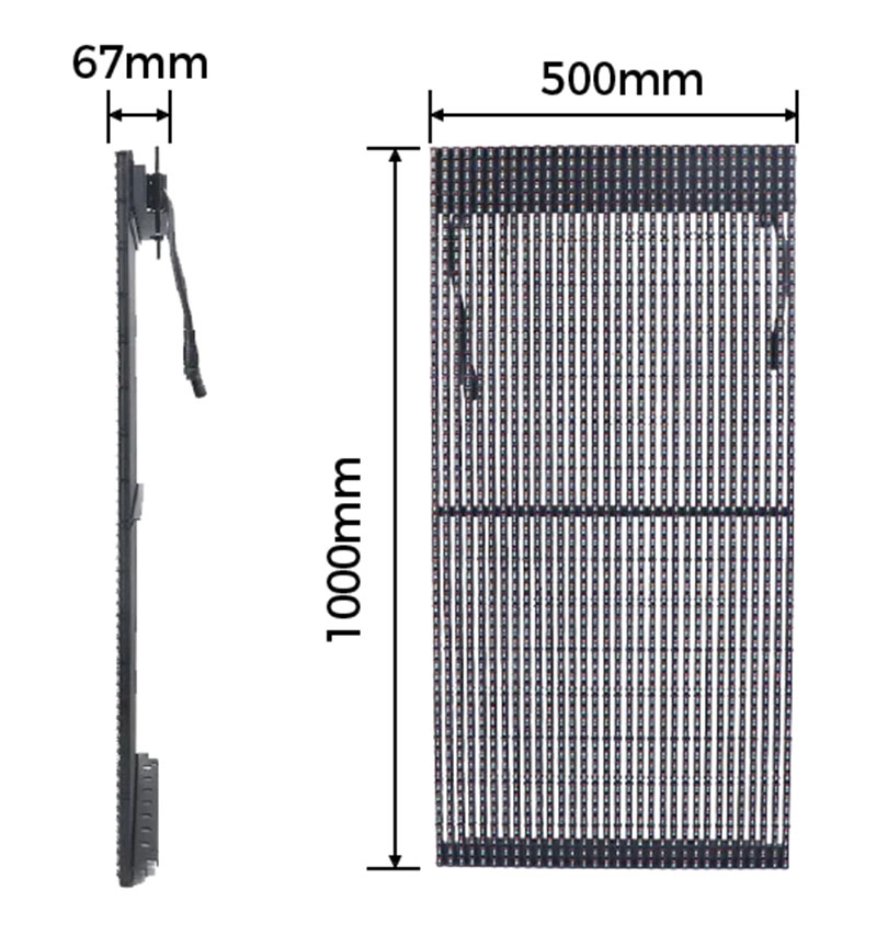 Schermo per tende a led trasparente KT (1)